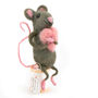 Sitting Hugging Heart Mouse, thumbnail 2 of 8