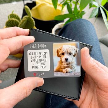Personalised Pet Dad Photo Metal Wallet Card, 2 of 4