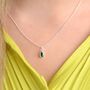 Personalised Girl's Sterling Silver Teardrop Birthstone Necklace, thumbnail 1 of 7