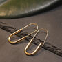 Hoop Earrings Safety Pin 18ct Gold 40x15mm, thumbnail 2 of 4