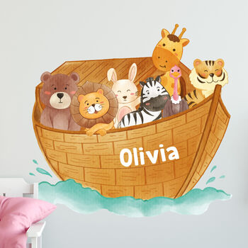 Personalised Noahs Ark Wallsticker Gift For Kids Room Or Nursery, 2 of 2