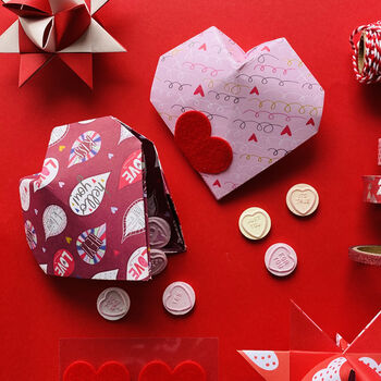 Fold Your Own Origami Paper Heart Boxes Kit, 2 of 7