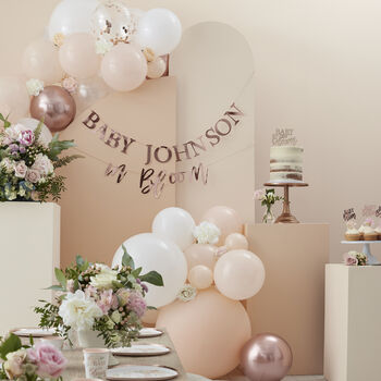 Rose Gold Flower 'It's Twins' Confetti Balloons, 3 of 3