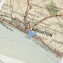 Personalised New Baby Vintage Map Stitch Heart Print, thumbnail 4 of 10