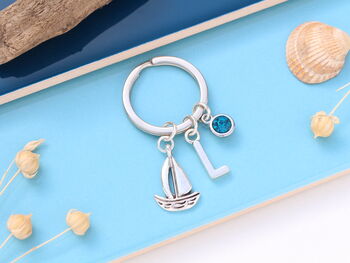 Sailing Boat Personalised Keyring Boating Gift, Present For Sailor, 7 of 9