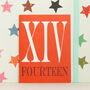 Mini Roman Numerals Number Fourteen Card, thumbnail 3 of 5