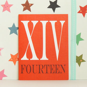 Mini Roman Numerals Number Fourteen Card, 3 of 5