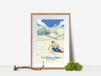 Les Deux Alpes Ski Resort France Travel Poster Print, 4 of 12