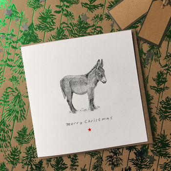 Donkey Christmas Card, 2 of 2