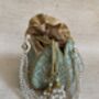 Mint Green Velvet Potli/Wrist Bag, thumbnail 5 of 6