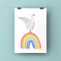 Goose And Rainbow Art Print, thumbnail 1 of 2