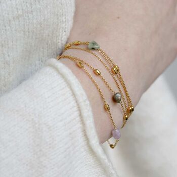 Sterling Silver Gold Plated Rainbow Tourmaline Necklace, 3 of 5