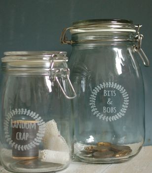 Bits And Bobs Personalised Glass Preserving Storage Jar, 3 of 5