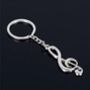 Silver Metal Treble Clef Musical Note Key Ring, thumbnail 3 of 3