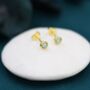 Sterling Silver Tiny Green Opal Stud Earrings, thumbnail 6 of 12