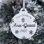 Baby's First Christmas Personalised Bauble, Baby Gift, thumbnail 5 of 12
