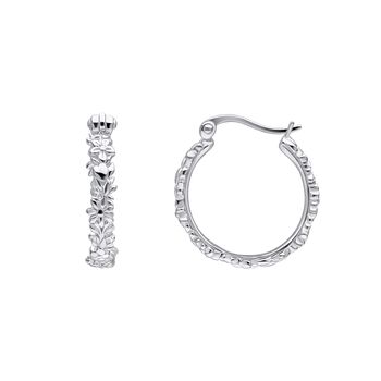 Sterling Silver Country Garden Hoop Earrings, 4 of 5