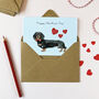 Black/Tan Sausage Dog Valentine's Day Card, thumbnail 1 of 2
