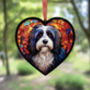 Tibetan Terrier Stained Glass Effect Heart Suncatcher, thumbnail 5 of 5