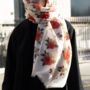 Christmas Poinsettia Flower Print Scarf In Personalised Gift Box, thumbnail 1 of 5