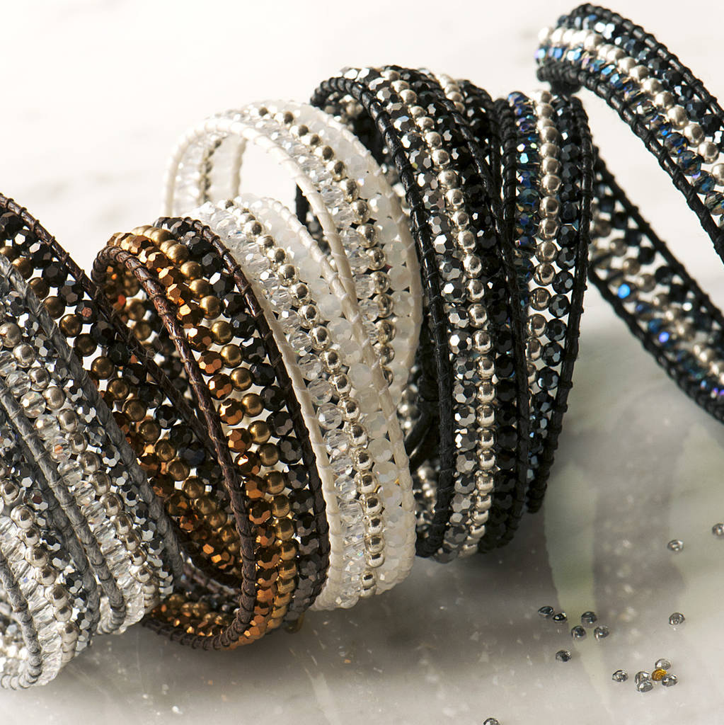 Two Wrap Faceted Beaded Bracelet By Grace & Valour | notonthehighstreet.com