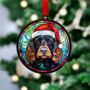 Cocker Spaniel Black In Santa Hat Suncatcher Decoration, thumbnail 4 of 6