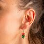 Mini Holly Hoop Earrings – Christmas Jewellery Gifts, thumbnail 2 of 4