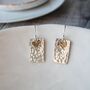 Hammered Silver Rectangle Earrings, thumbnail 2 of 5