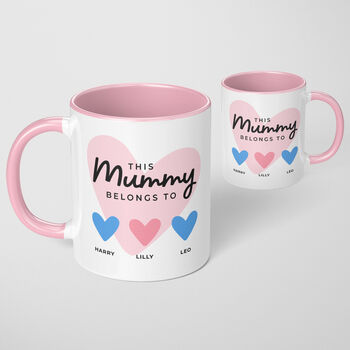 Mum Mummy Personalised Heart Mug Mothers Day Birthday, 3 of 5