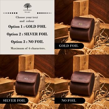 Personalised Dark Brown Genuine Leather Watch Case, 9 of 9