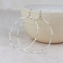Sterling Silver Geo Wave Hoop Earrings, thumbnail 1 of 3
