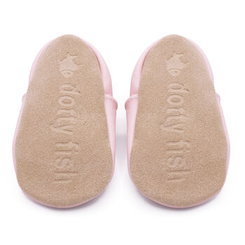 Dotty Fish Fairy Ballerina Soft Leather Baby Shoes With Barefoot Soles, 7 of 8