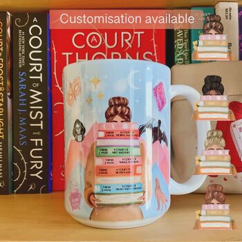 Acotar Fantasy Bookworm Mug – Personalised 15oz Gift For Book Lovers, 2 of 4