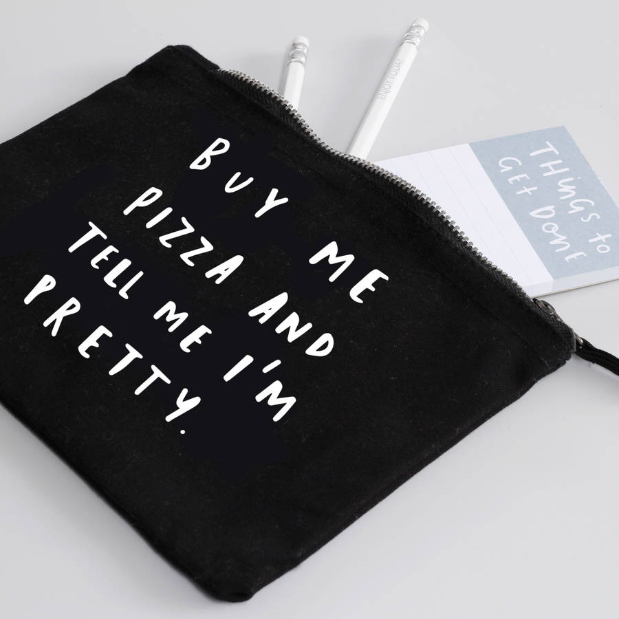 Buy Me Pizza Make Up Pouch By Old English Company | notonthehighstreet.com