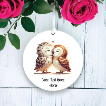 Personalised Owl Cuddle Love Decoration, 2 of 2