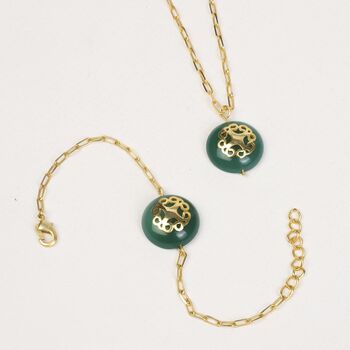 Melange Green Onyx Necklace And Bracelet Jewellery Set, 2 of 6