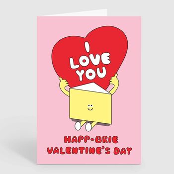 Happy Brie Cheese Cute Valentine's Day Card I Love You, 2 of 2