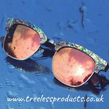 Seashell Sunglasses Half Frame With Gold Lens, 4 of 12
