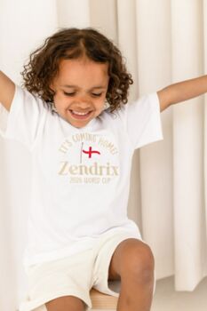 It's Coming Home! World Cup 2026 Personalised Name Football T Shirt, 3 of 4
