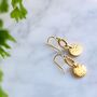 Gold Plated Hammered Disc Earrings, thumbnail 6 of 10