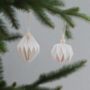 Three White Paper Origami Christmas Tree Decorations, thumbnail 1 of 9