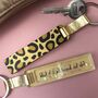 Personalised Leopard Print Glitter Stick Keyring, thumbnail 1 of 4