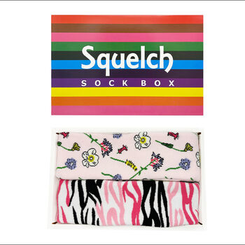 Gift Set Of Two Pairs Of Squelch Adult Socks Zebra, 2 of 3