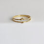 Duo Dot Crown Gold Vermeil Plated Ring, thumbnail 1 of 5