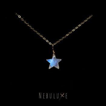 Rainbow Moonstone Star Necklace, 5 of 12