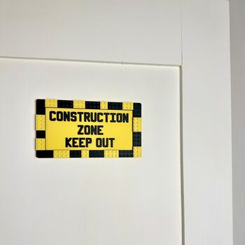 ‘’Construction Zone' Lego Compatible Door Sign, 2 of 4