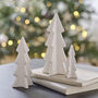 White Ceramic Christmas Tree Decorations, thumbnail 1 of 2