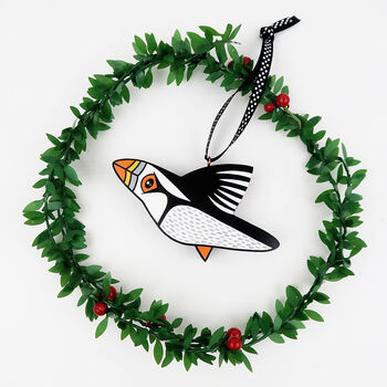 Handmade Puffin Christmas Tree Decoration, 2 of 3