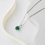 Emerald Green Swarovski Crystal Single Stone Pendant Necklace, thumbnail 5 of 8