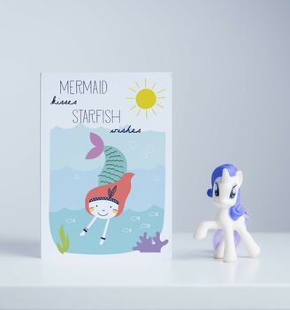 Girl's Bedroom Mermaid Theme Personalised Clock Gift, 4 of 4